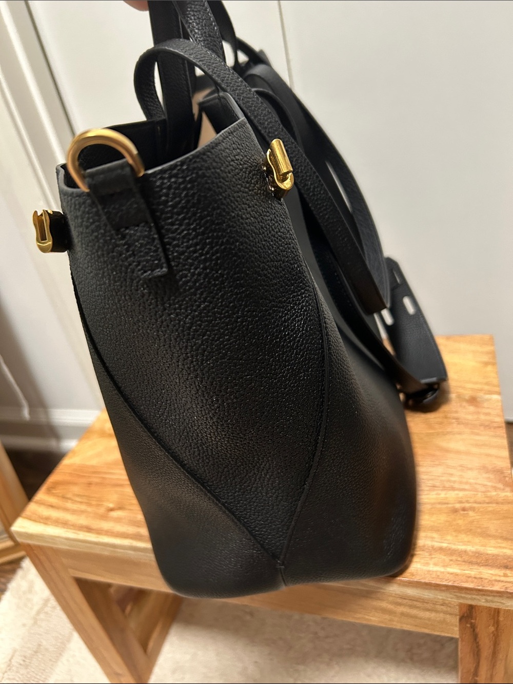 Authentic Songmont Large Yore Tote Bag| Onyx Black Leather Laptop Work Travel - Picture 11 of 15